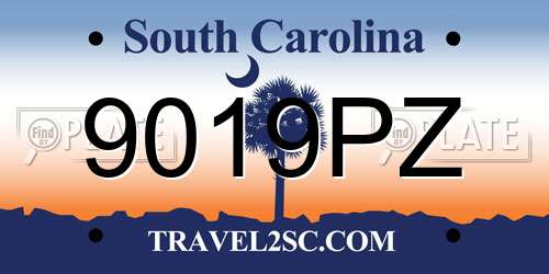 9019PZ South Carolina License Plate