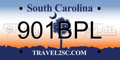 901BPL South Carolina License Plate