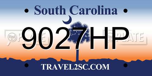 9027HP South Carolina License Plate