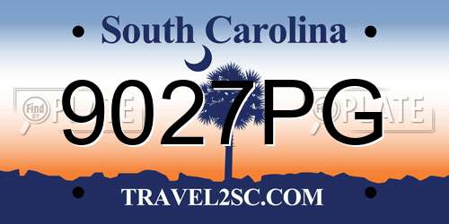 9027PG South Carolina License Plate