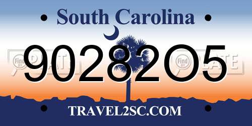 90282O5 South Carolina License Plate