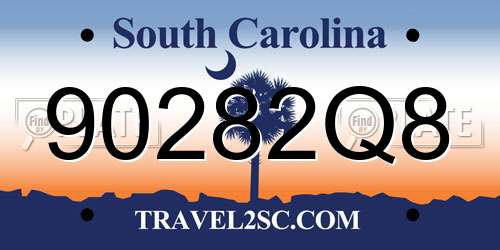 90282Q8 South Carolina License Plate