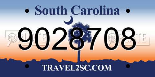 9028708 South Carolina License Plate