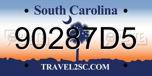 90287D5 South Carolina License Plate