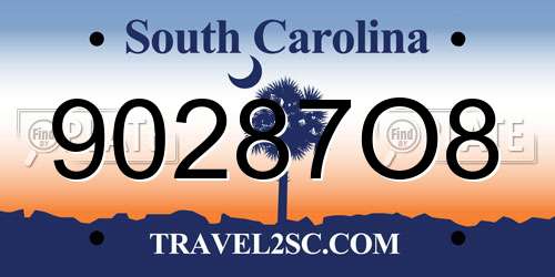 90287O8 South Carolina License Plate