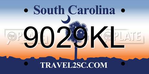 9029KL South Carolina License Plate