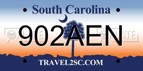 902AEN South Carolina License Plate