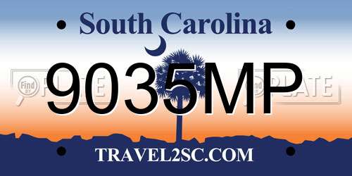 9035MP South Carolina License Plate