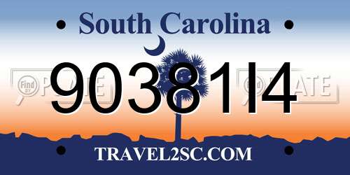 90381I4 South Carolina License Plate
