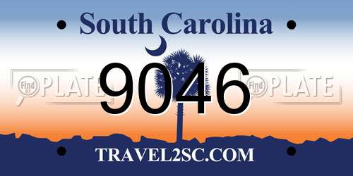 9046 South Carolina License Plate