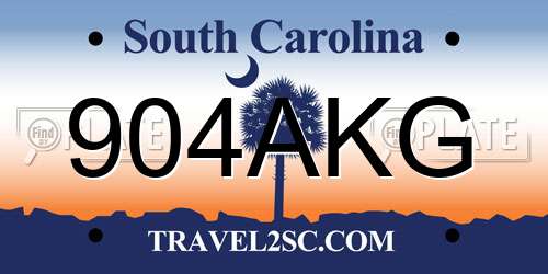 904AKG South Carolina License Plate