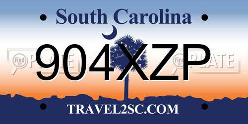 904XZP South Carolina License Plate