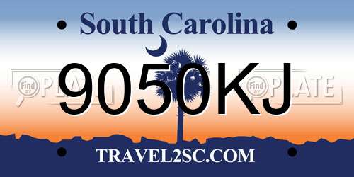 9050KJ South Carolina License Plate