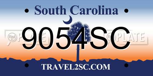 9054SC South Carolina License Plate