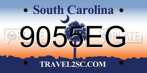 9055EG South Carolina License Plate
