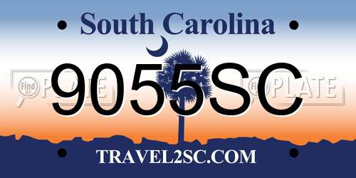 9055SC South Carolina License Plate