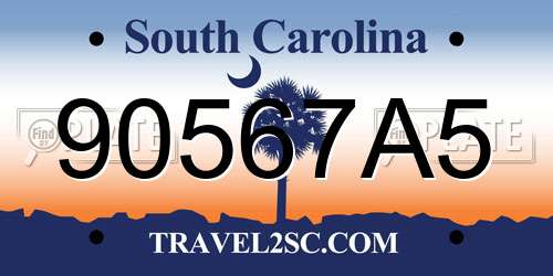 90567A5 South Carolina License Plate