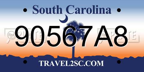 90567A8 South Carolina License Plate