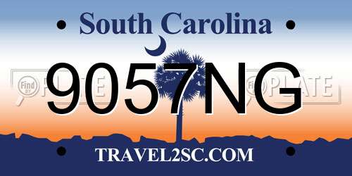 9057NG South Carolina License Plate