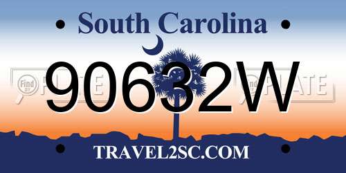 90632W South Carolina License Plate