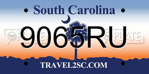 9065RU South Carolina License Plate