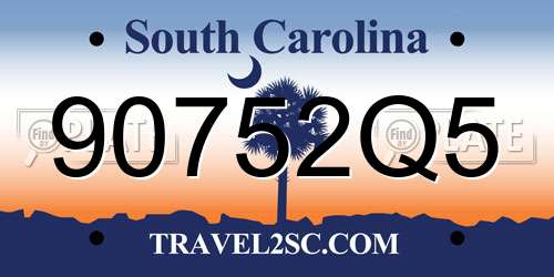 90752Q5 South Carolina License Plate