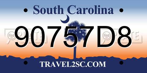 90757D8 South Carolina License Plate