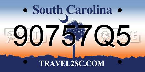 90757Q5 South Carolina License Plate