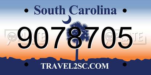 9078705 South Carolina License Plate