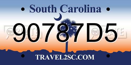 90787D5 South Carolina License Plate