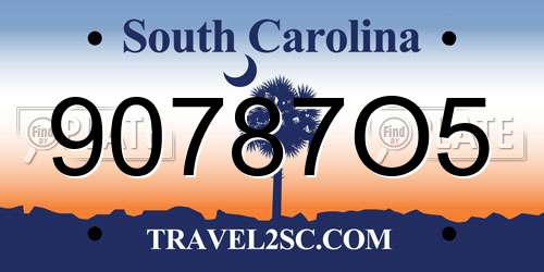 90787O5 South Carolina License Plate