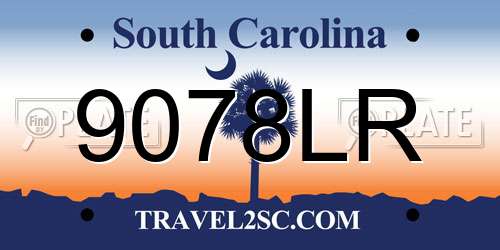 9078LR South Carolina License Plate