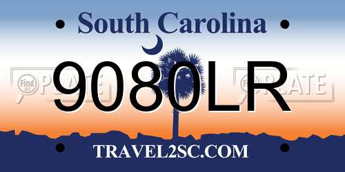 9080LR South Carolina License Plate