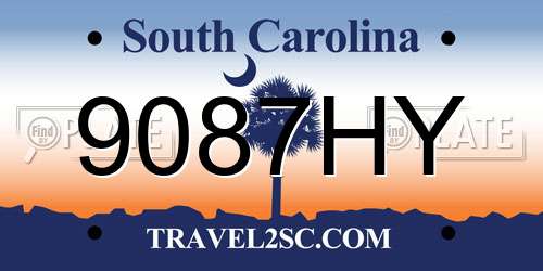 9087HY South Carolina License Plate