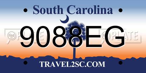 9088EG South Carolina License Plate