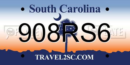 908RS6 South Carolina License Plate