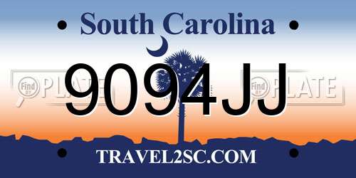 9094JJ South Carolina License Plate
