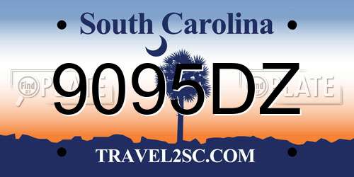 9095DZ South Carolina License Plate
