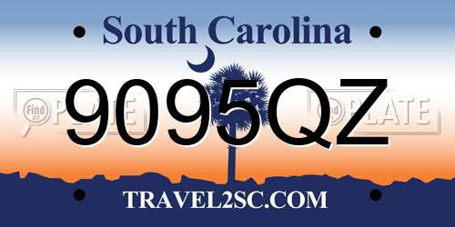 9095QZ South Carolina License Plate