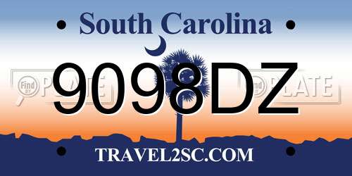 9098DZ South Carolina License Plate