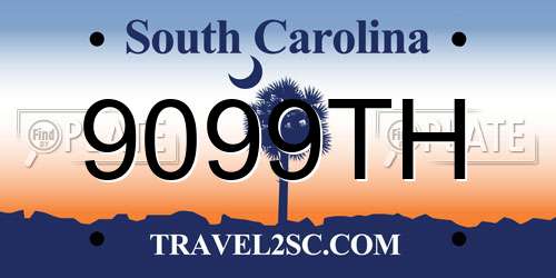 9099TH South Carolina License Plate