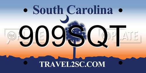 909SQT South Carolina License Plate