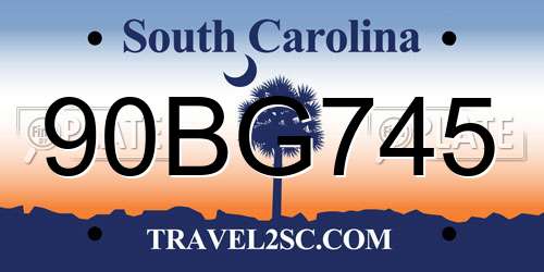 90BG745 South Carolina License Plate
