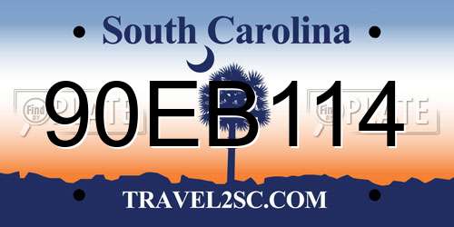90EB114 South Carolina License Plate