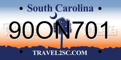 90ON701 South Carolina License Plate