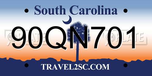 90QN701 South Carolina License Plate