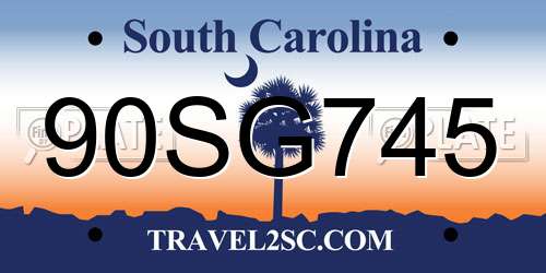 90SG745 South Carolina License Plate