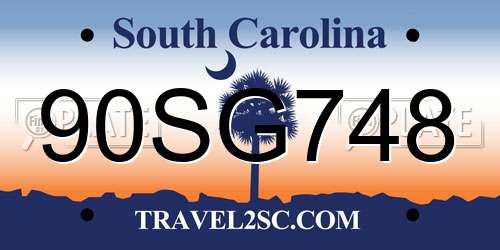 90SG748 South Carolina License Plate