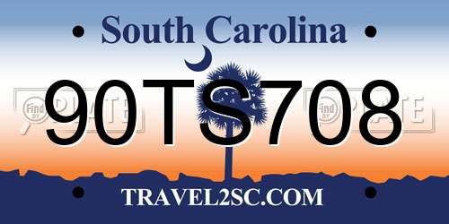 90TS708 South Carolina License Plate