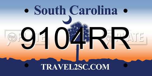 9104RR South Carolina License Plate